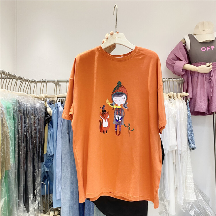 [new time /l&y home] casual simple print loose short sleeve T-shirt 1217\xyy