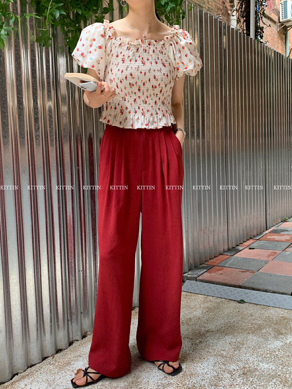 【 Kittin 】 Korean version vertical sense suit casual pants 992