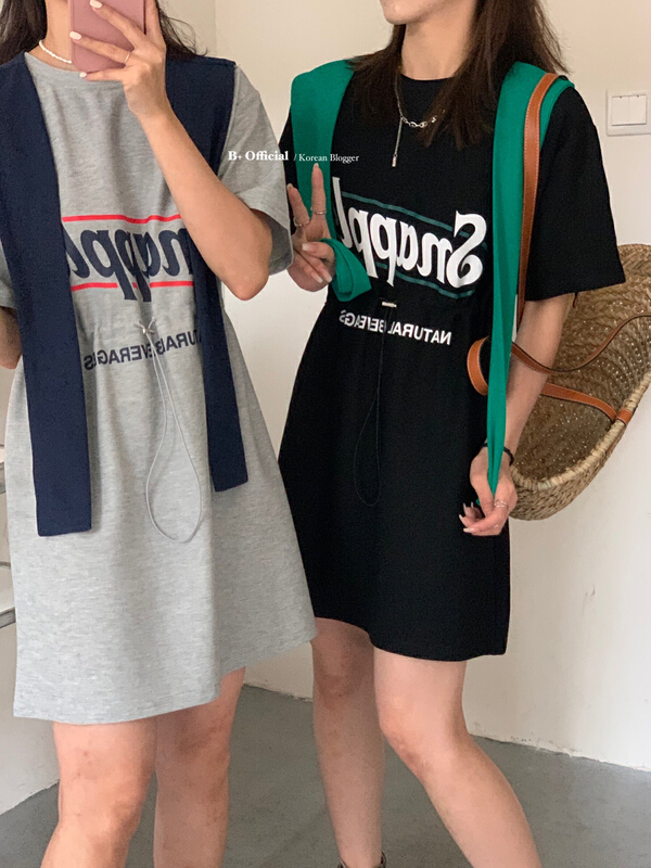 [B plus] casual lazy English letter dress (with cape) 22-9487-2\x