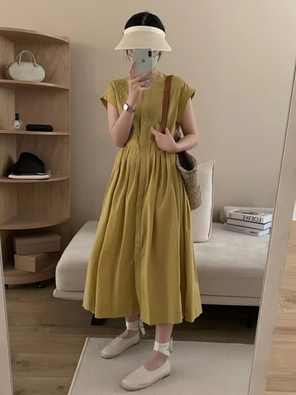 [tototellme] Korean version small fresh simple sleeveless dress (with waist rope) 25113\hbx