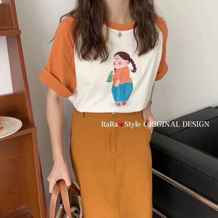 [rara] cartoon fashion retro short sleeve T-shirt 79156-15\lsl