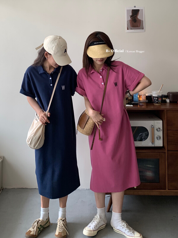 [B plus] Polo embroidered letter dress 22-9296-2\hbx