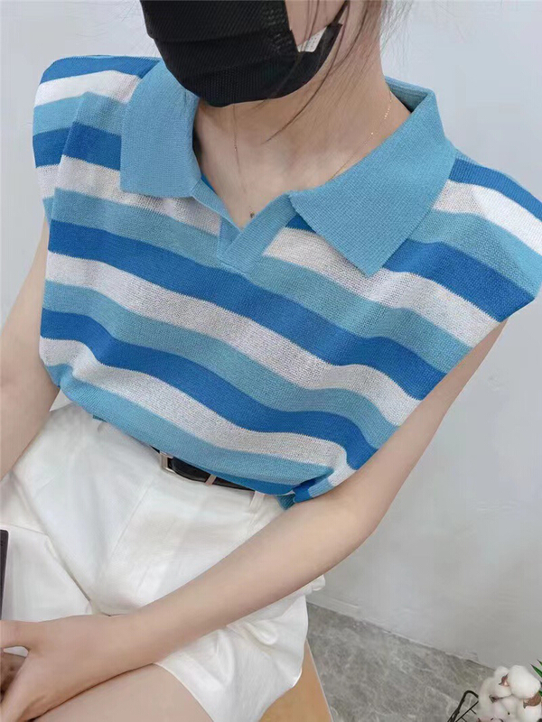 [f · P] STRIPED FASHION tank top / suspender 44137\hbx