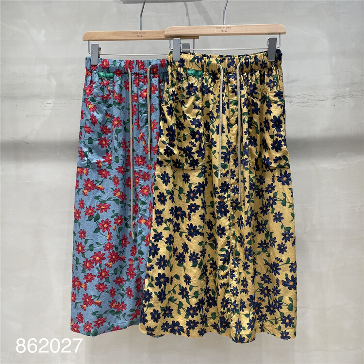 [fabric] floral high waist comfortable skirt 862027\l