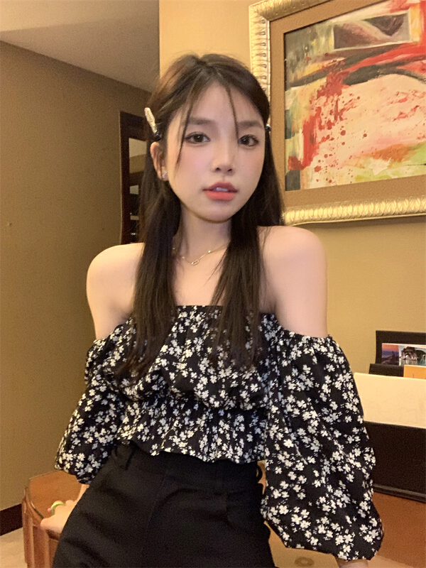 [dolly] Korean retro sexy one shoulder shirt 4578\pcz