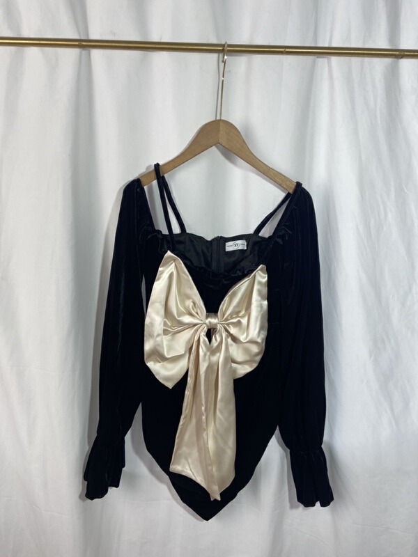 [Yi show store] bow design retro dress 1585\\cl