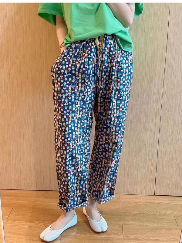 [yipinjia] elastic waist Floral Casual pants 9055\wtt