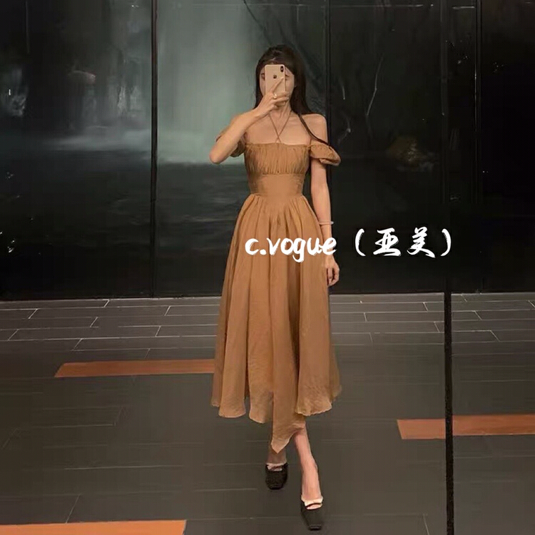 [c.vogue] French temperament gentle retro waist slim dress 3820\pcz
