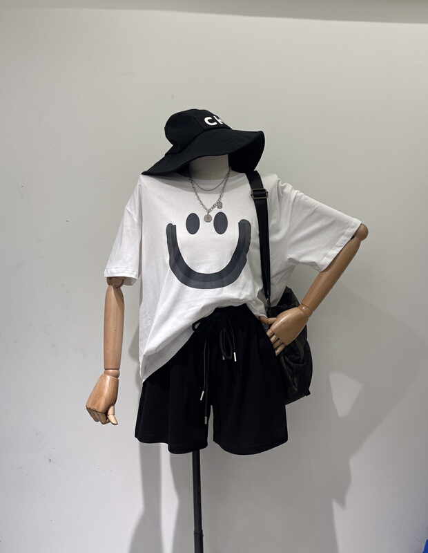 [US] Korean smiling face fashion short sleeve T-shirt (T-shirt only) t246\xyy