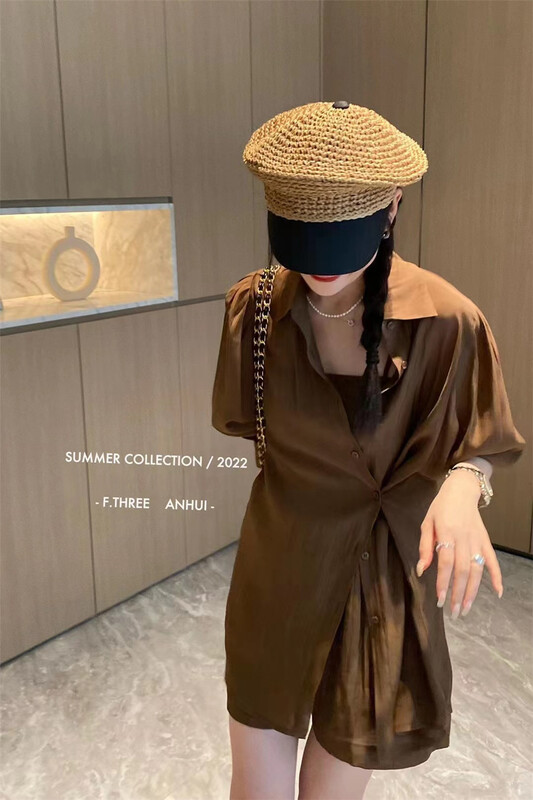 [8090] suspender Strapless Jumpsuit + comfortable sunscreen suit 3011 × L