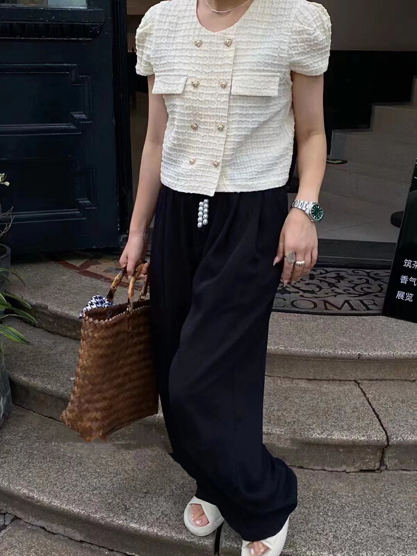 [MI] new xiaoxiangfeng double breasted blouse (only selling blouses) 9688\pcz