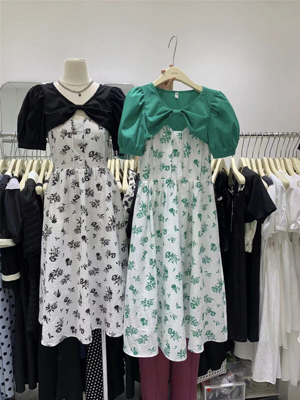 [u.me] temperament floral design shirt + suspender dress set 57990\hjy