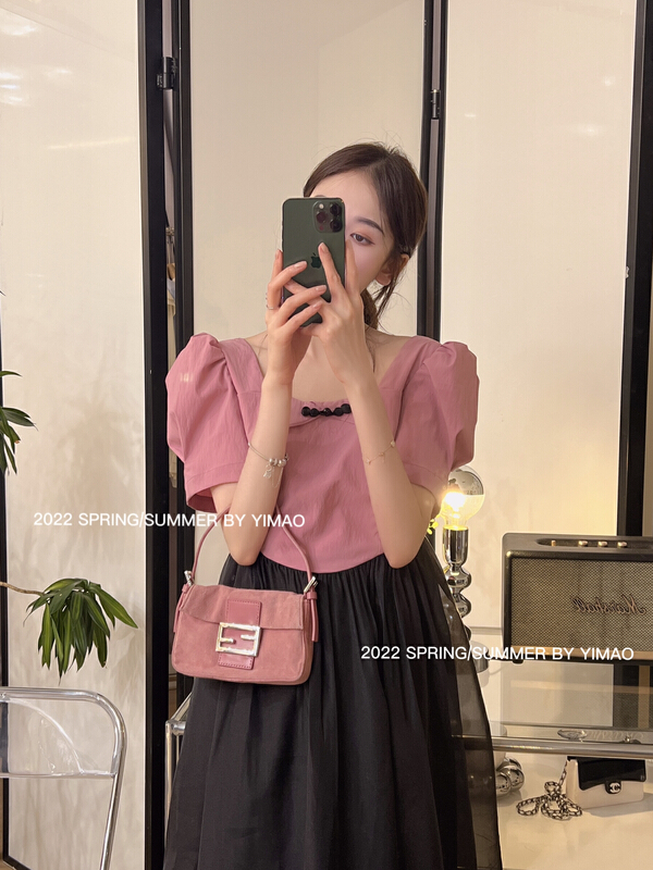 [Feimao (Yimao)] Fashion Square Collar color matching dress ym-80065\lsl
