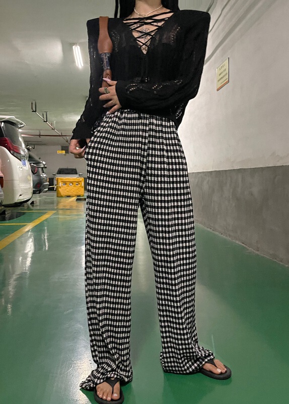 [Bella Bella] checkered Korean versatile casual pants 6927\wtt