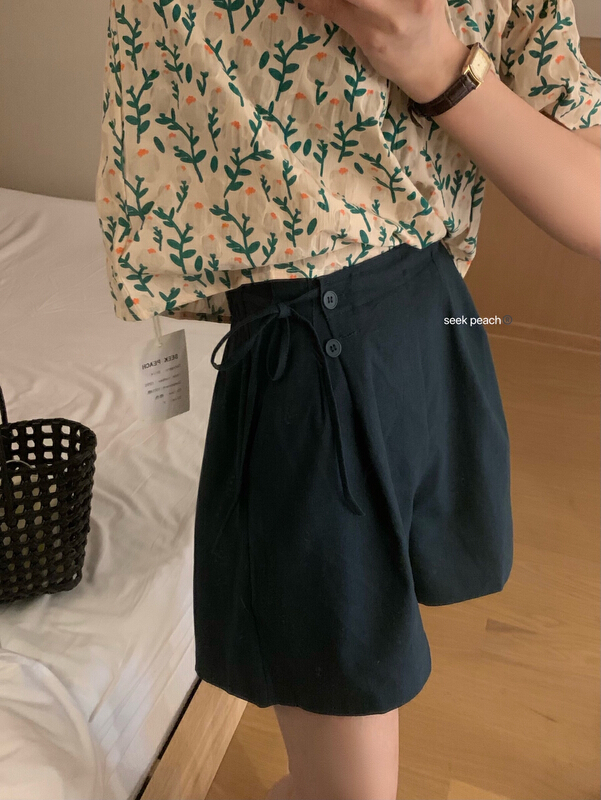 [seek peach] high waist simple and versatile casual shorts 5306\ll