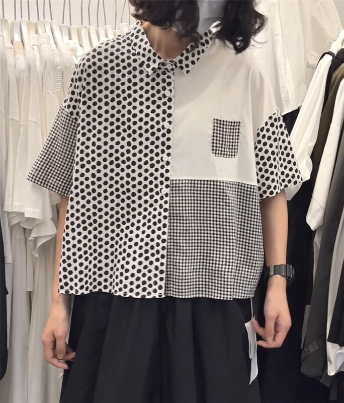 [three and two out] single breasted color matching fashion classic shirt 99139\l