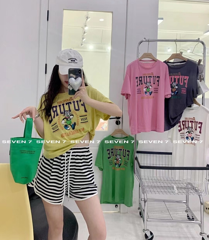 [seven 7] graphic print comfortable short sleeve T-shirt 8226\wtt