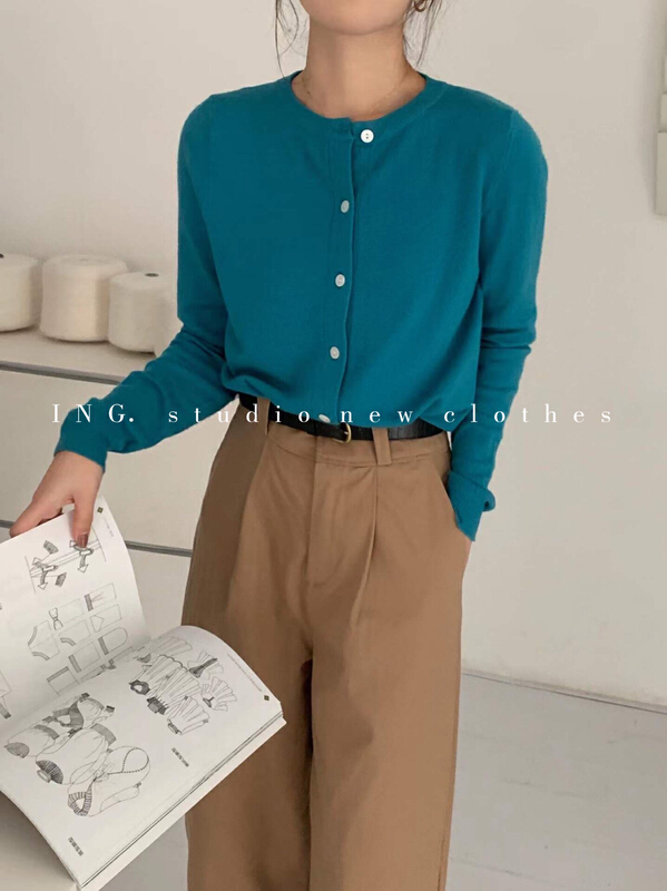 New year in early spring! [ing] simple soft waxy comfortable knitted cardigan w3459\zsy