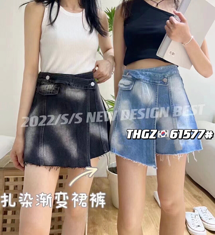 [fairy tale princess] fashion craft fake two piece fashion denim shorts 61577\hjy