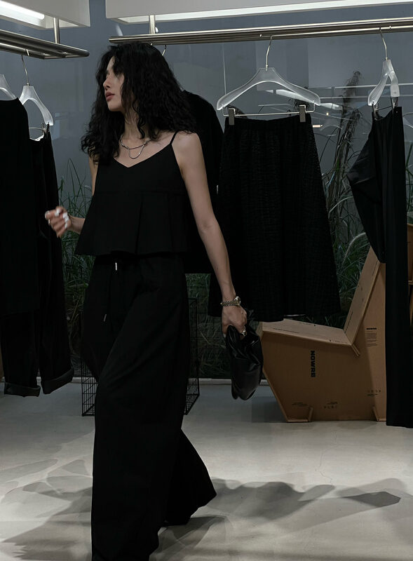 [all in] sexy suspender + wide leg casual pants set 4287\ozq