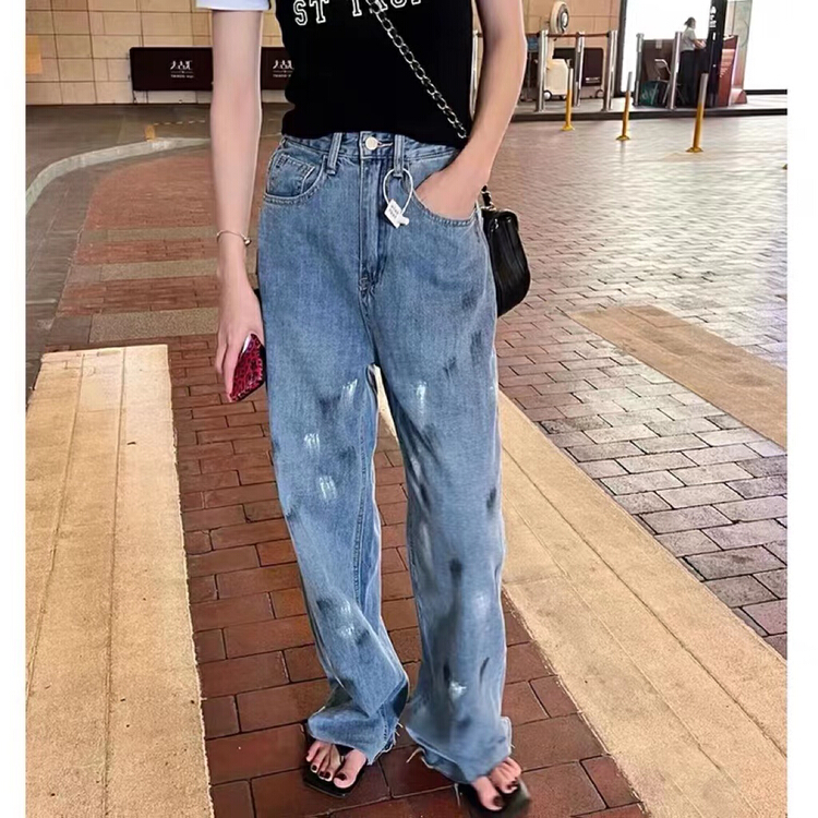 [Dido] straight wide leg versatile jeans 7188\lsw