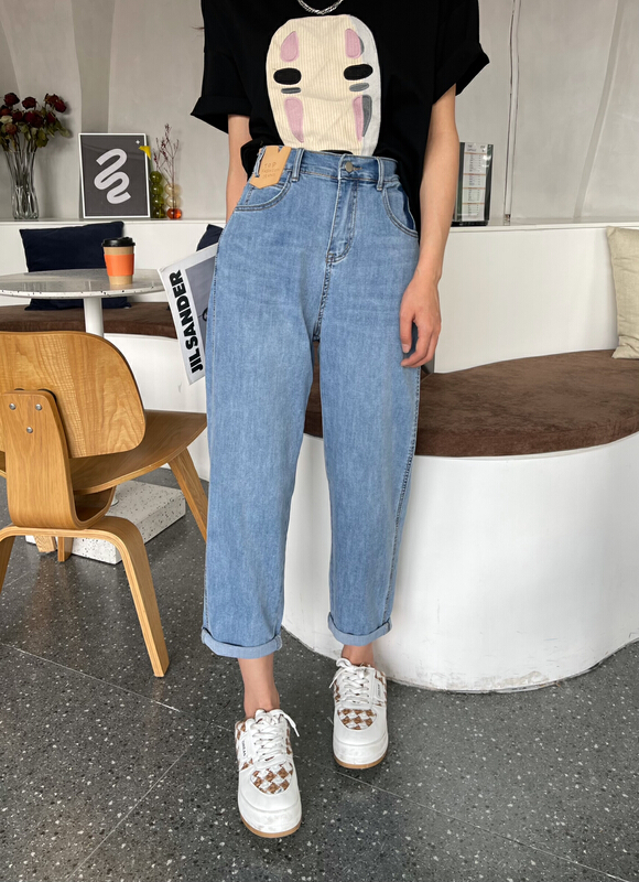 [en Xi'er] elastic waist and thin versatile jeans k1882\l