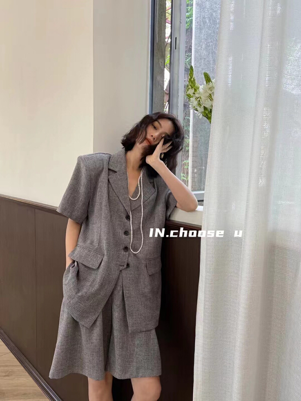 [in.choose u] design Short Sleeve suit + casual Shorts Set 66231\zxl