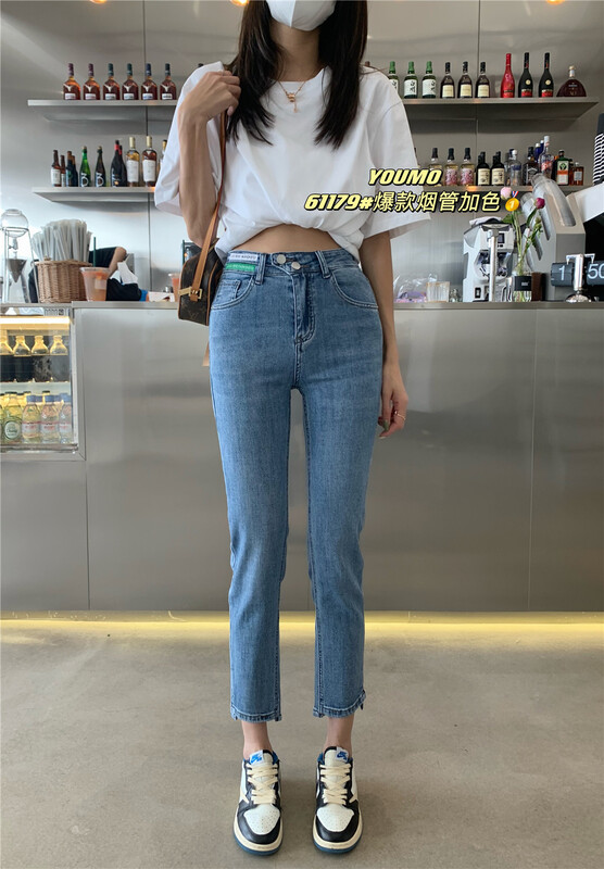 [suxinlan] basic versatile elastic small straight jeans 61179\lsl