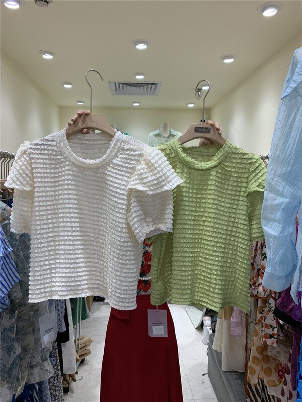 [macaroon] sweet design lotus leaf sleeve lace blouse ys1-813\pcz