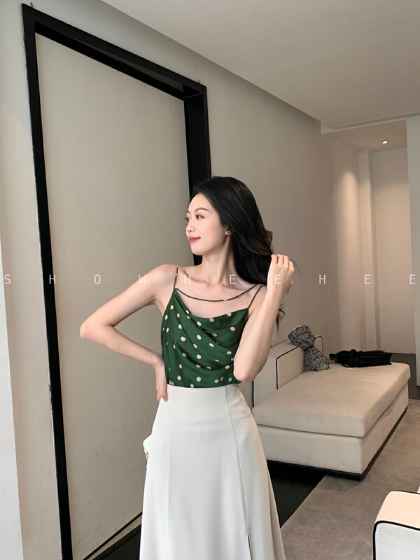 [xiuxixi] French elegant wave point versatile vest / sling 9123\jhy