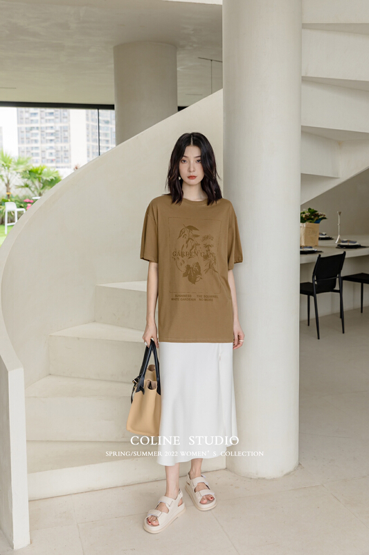 【 Coline 】 round neck Unisex Casual Short Sleeve T-shirt c2167\hyy