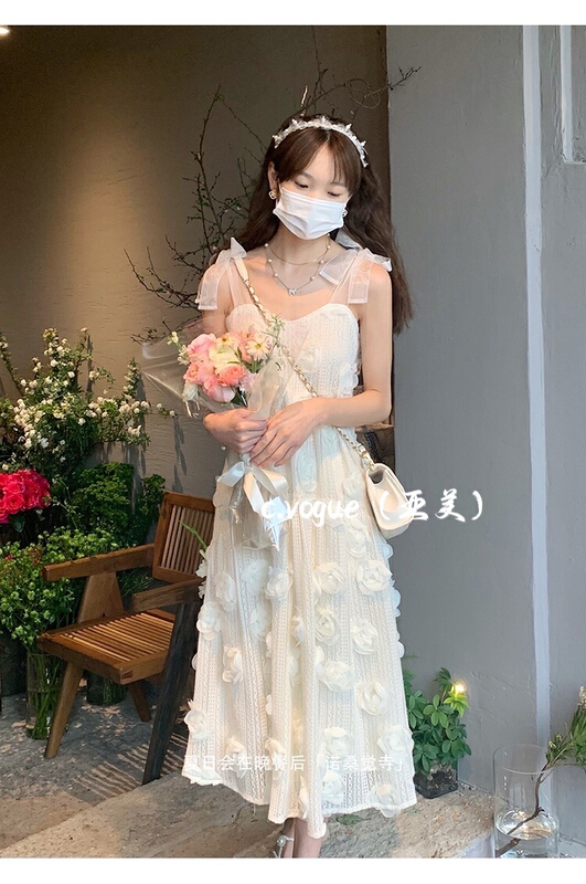 [c.vogue] French soft three-dimensional embroidery heavy industry suspender dress 3871\pcz
