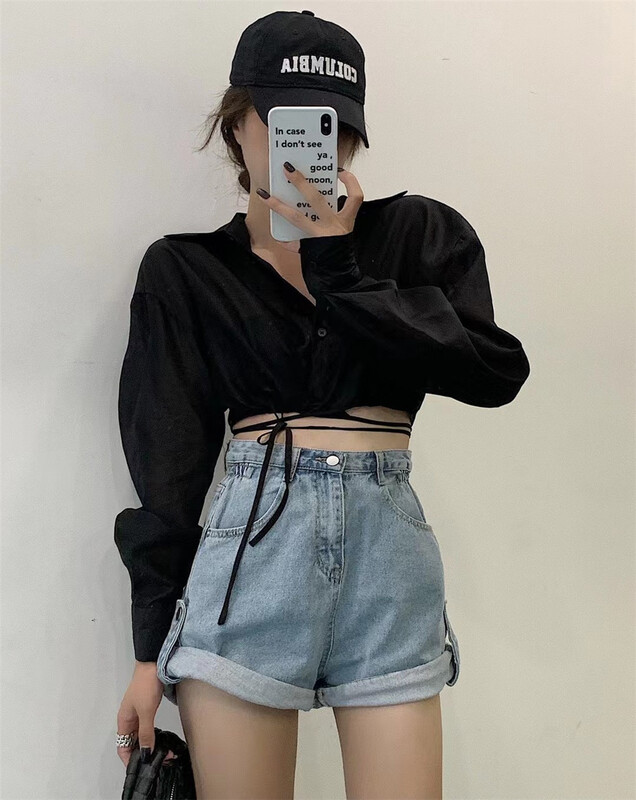 [E.S] lace up spice girl simple shirt 2198\lsw