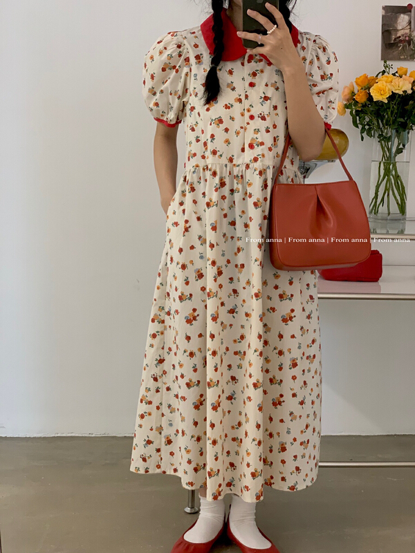 In early summer! [from Anna] floral sweet lady dress (with waist rope) 6151\lsw