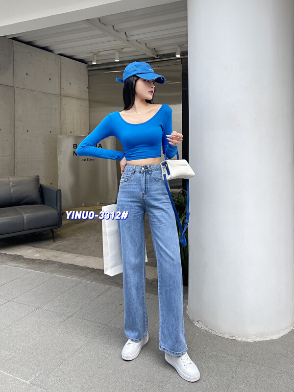 New year in early spring! [Yinuo Yinuo denim] Korean wide leg jeans 3312\zsy with elastic free super soft fabric