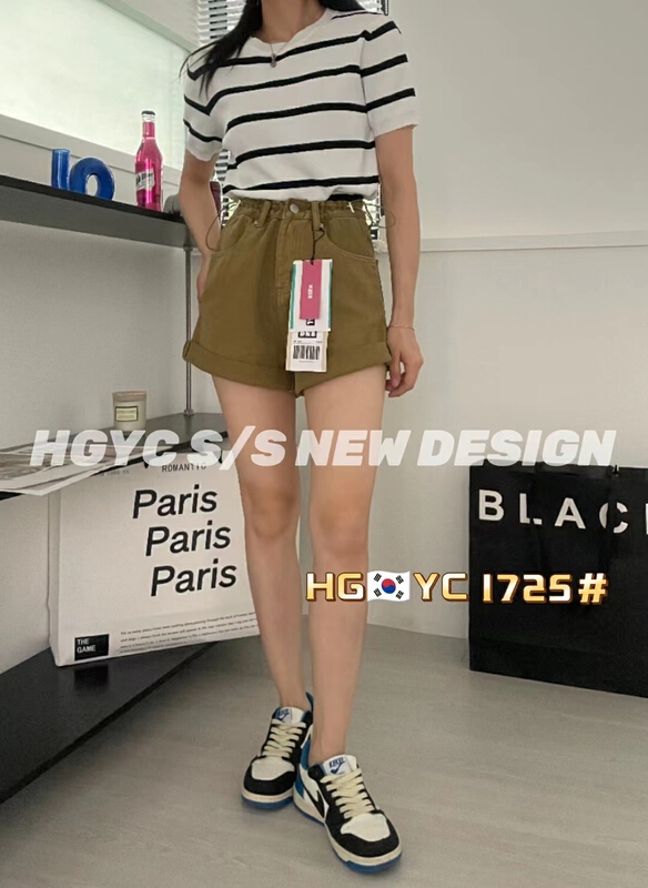 [x2d2] slim high waist comfortable denim shorts 1725\l