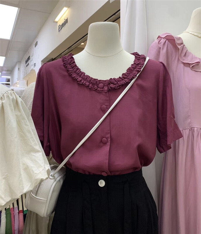 [suyar] round neck simple style button up shirt 1358\hbx