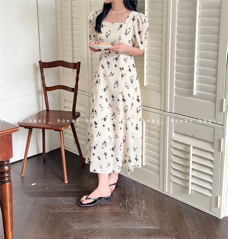[honeybees] Korean floral plain dress ys1-8917\l
