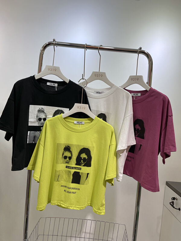 【 M.M 】 round neck print versatile short sleeve T-shirt 602\l