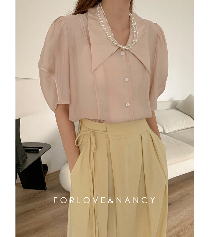 [FN] bubble sleeve single breasted fashion shirt lb2xa6416\cqw
