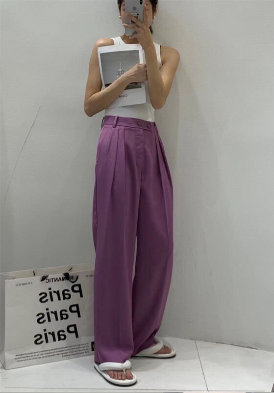 Original price 88.99! [t-platform] simple solid color versatile loose pants 2520\cqw