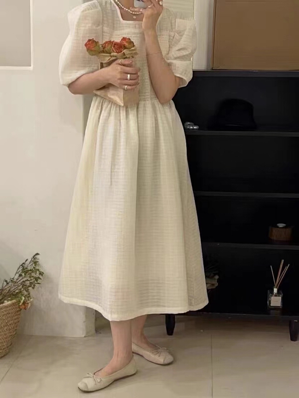 [baby] Korean style square neck dress 8619\wtt
