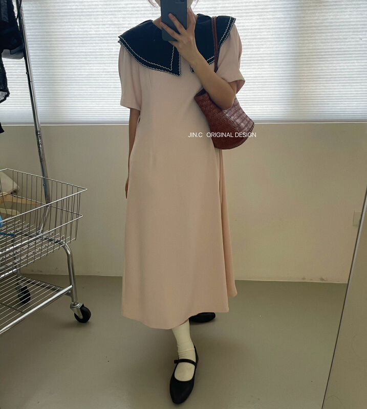 [jin.c] double layer baby neck thin dress y119\xyy