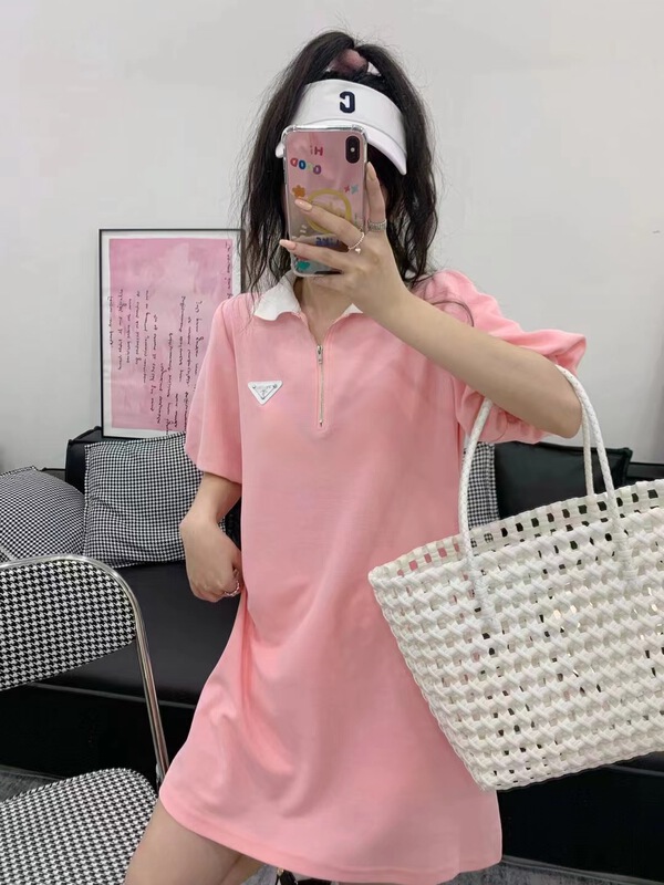 [seven 7] simple casual polo collar short sleeve dress 8258\wtt