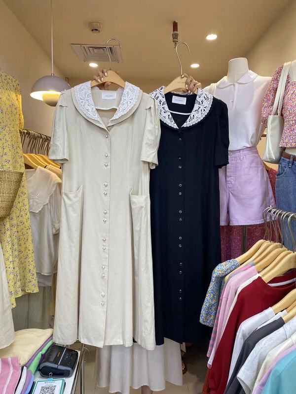 [cepar] Korean Ladies' flower collar dress 7183\hjy