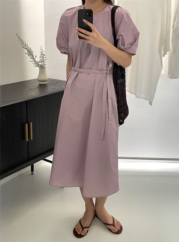 [clean space] Korean style loose and thin dress (with belt) 31685\cls