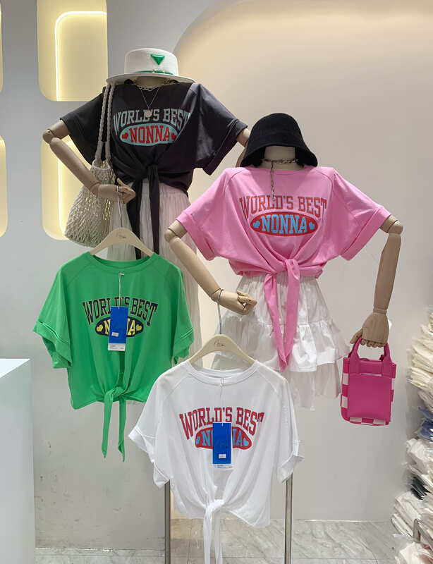[wlady/npj supporting actress] irregular letter printed short sleeve T-shirt a609\wtt