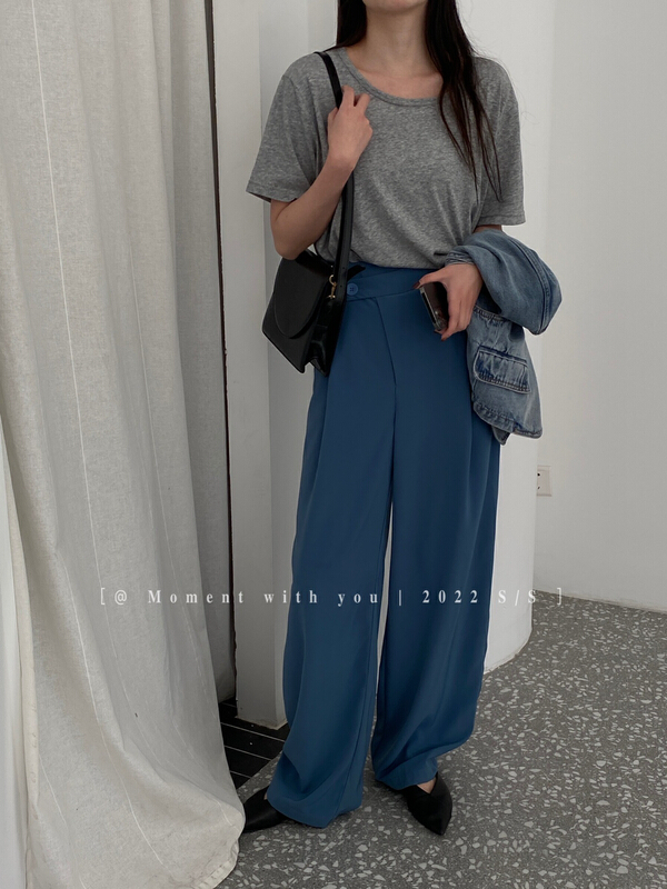 [event with you] Korean casual loose irregular waist trousers t0012-j\lsw