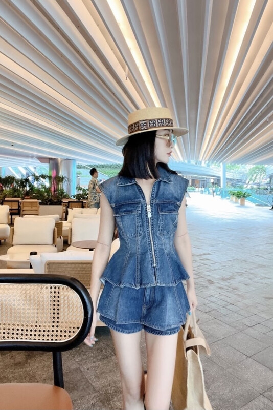 [m.zz] zipper fishtail denim vest 8785\lsw