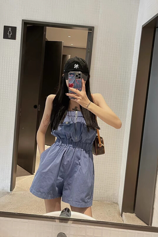 [m2+] Strapless denim Jumpsuit 8152\wtt